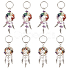 PandaHall Elite 8Pcs 2 Style Natural Amethyst & Rose Quartz Keychain KEYC-PH0001-62-1