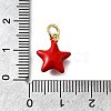 Brass Red Enamel Charms KK-Z102-23G-04-3