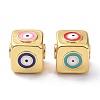 Brass Enamel Beads KK-P204-05G-3