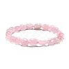 Natural Rose Quartz Bead Stretch Bracelets BJEW-K213-01-2