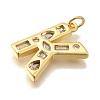 Brass Micro Pave Clear Cubic Zirconia Pendants KK-G521-01G-K-2