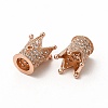 Rack Plating Brass Micro Pave Cubic Zirconia Beads ZIRC-C043-01-3