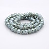 Full Rainbow Plated Faceted Rondelle Imitation Jade Glass Beads Strands GLAA-A024E-FR01-2