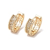 Brass Micro Pave Cubic Zirconia Hoop Earrings KK-CBACA55-01G-3