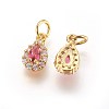 Brass Cubic Zirconia Charms KK-E772-14A-G-1