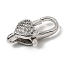Brass Clear Cubic Zirconia Lobster Claw Clasps KK-Z078-46D-P-2