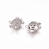 Brass Micro Pave Clear Cubic Zirconia Beads ZIRC-I038-25P-2
