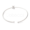 Rack Plating Brass Micro Pave Clear Cubic Zirconia Letter Open Cuff Bangles BJEW-A018-01P-X-3