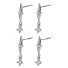 SHEGRACE Brass Micro Pave Cubic Zirconia Stud Dangle Earrings XGRQ4N650-723P-1