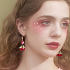 60Pcs Cherry Acrylic & Glass Pendants PALLOY-WH00017-5