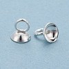 201 Stainless Steel Bead Cap Pendant Bails STAS-L244-27C-S-4