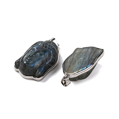 Natural Labradorite Carved Pendants G-B085-13P-1