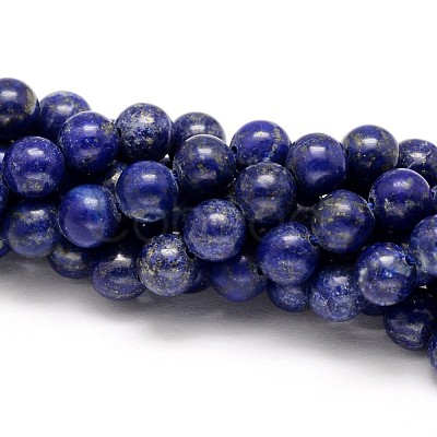 Natural Lapis Lazuli Round Beads Strands X-G-I181-09-4mm-1