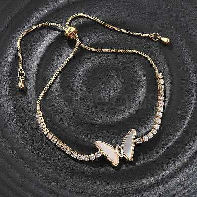 Adjustable Brass Shell Slider Bracelets BJEW-L699-01G-1