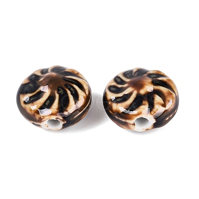Windmill Spiral Pattern Vintage Handmade Porcelain Beads PORC-N013-19-09-1