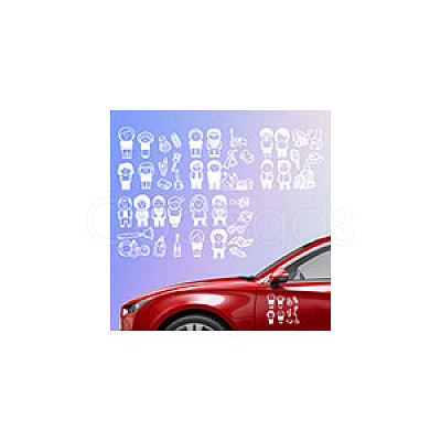 Plastic Reflective Vinyl Car Stickers STIC-WH0036-012-1