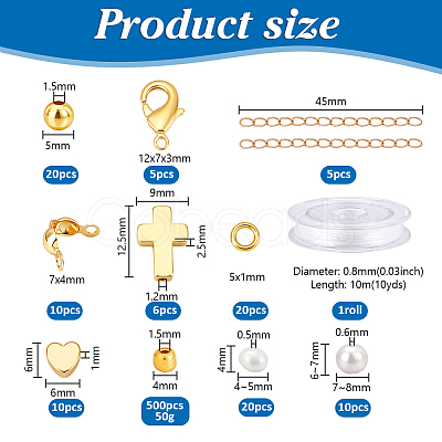 DIY Brass Beads Bracelet/Necklaces Making Kits DIY-PH0030-80-1