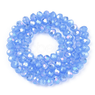Electroplate Glass Beads Strands EGLA-A034-J8mm-B08-1