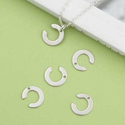 Non-Tarnish 304 Stainless Steel Letter Charms X-STAS-O072-C-1