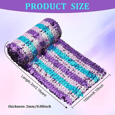 Tricolor Plastic Paillette Elastic Trim EW-WH0013-26-1
