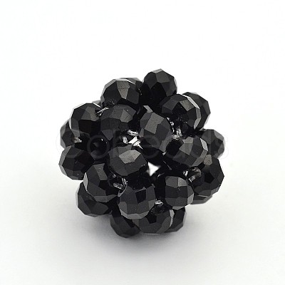 Glass Crystal Round Woven Beads GLAA-A034-8mm-A08-1