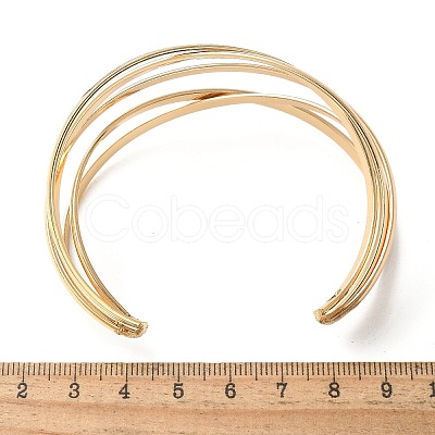 Electrophoresis Iron Cuff Bangles BJEW-M057-07G-1
