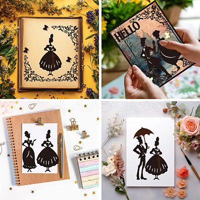 Retro Gentleman & Lady Carbon Steel Cutting Dies Stencils DIY-WH0309-3072-1