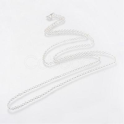 Iron Rolo Chains Necklace Making MAK-R015-60cm-S-1