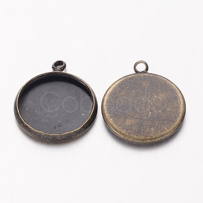 Brass Pendant Cabochon Settings X-KK-B534-D-AB-NF-1