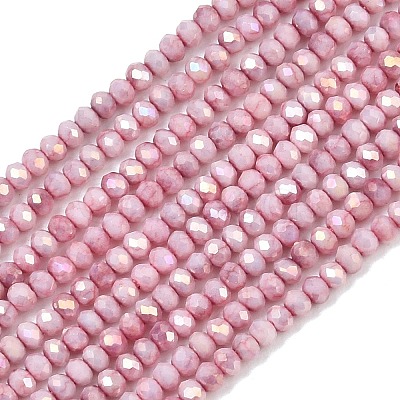 Electroplate Rondelle Glass Beads Strands GL-T021-2x2.5mm-17-24-1