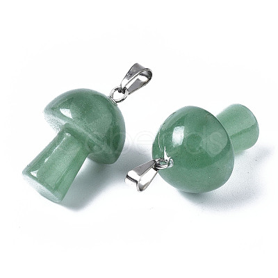 Natural Green Aventurine Pendants X-G-N0325-10G-1
