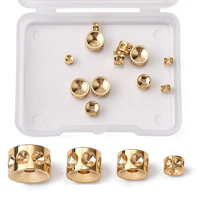 16Pcs 4 Style 304 Stainless Steel Beads Rhinestone Settings STAS-UN0026-71-1