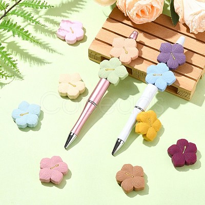22Pcs 11 Colors Flower Food Grade Eco-Friendly Silicone Focal Beads SIL-CJ0002-56-1