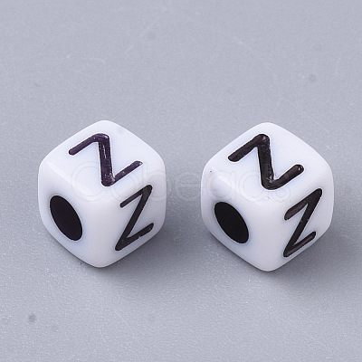 White Opaque Acrylic Beads MACR-R869-02Z-1