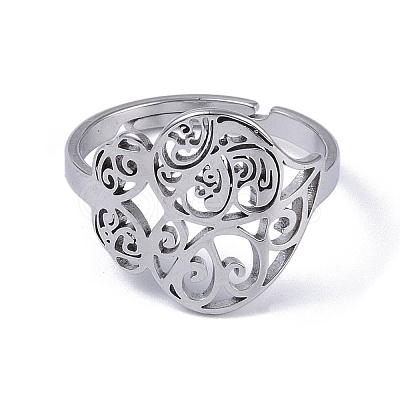 Non-Tarnish 201 Stainless Steel Finger Rings RJEW-C074-08P-1