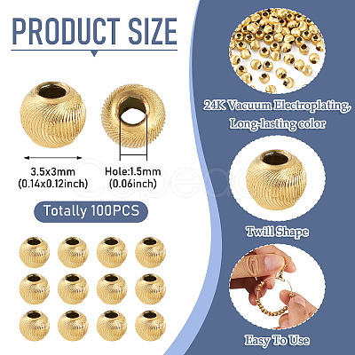 100Pcs Brass Beads KK-TA0008-53-1