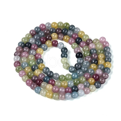 Ombre Effect Dyed Crackle Glass Beads Strands GLAA-Q106-01A-B28-1