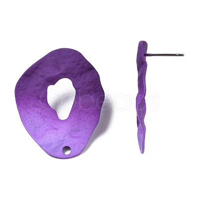 Spray Painted Iron Stud Earring Findings IFIN-N008-022B-1