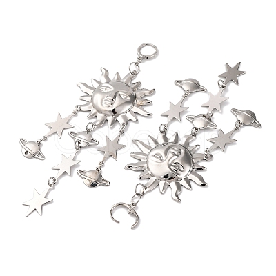 Alloy Sun Chandelier Earrings for Women EJEW-U028-01P-1
