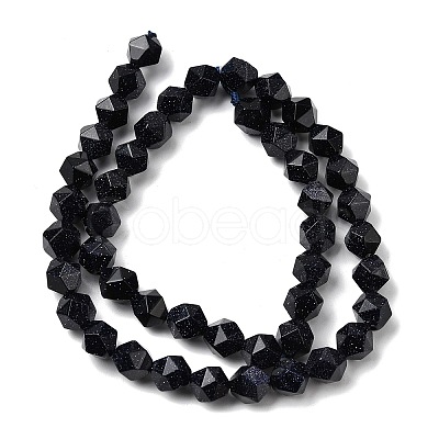Synthetic Blue Goldstone Beads Strands G-Z119-A24-02-1