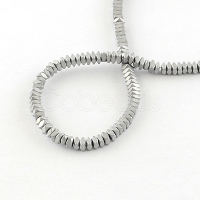Faceted Square Electroplate Non-magnetic Synthetic Hematite Bead Strands G-S203-24H-1