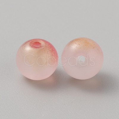 Two Tone Baking Paint Glass Beads GLAA-WH0031-62B-1