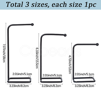 3Pcs 3 Styles Iron Necklace Jewelry Display Rack NDIS-SC0001-01-1