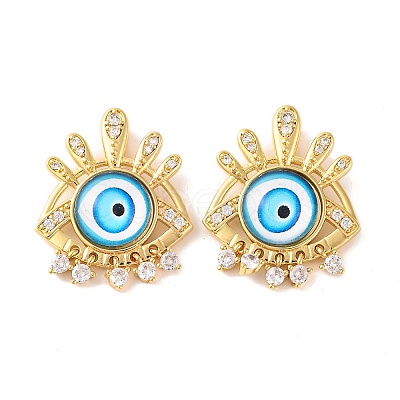 Rack Plating Brass Micro Pave Cubic Zirconia Pendants KK-H486-22G-03-1