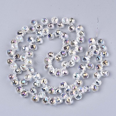 Transparent Glass Beads Strands X-GLAA-T006-14F-1
