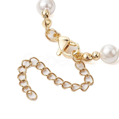 6mm Round Shell Pearl Beaded Bracelets X1-BJEW-TA00511-1