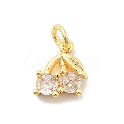 Brass Micro Pave Cubic Zirconia Charms KK-C139-24B-G-1