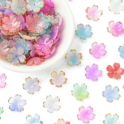120Pcs 8 Colors Acrylic Bead Caps OACR-FS0001-83-1