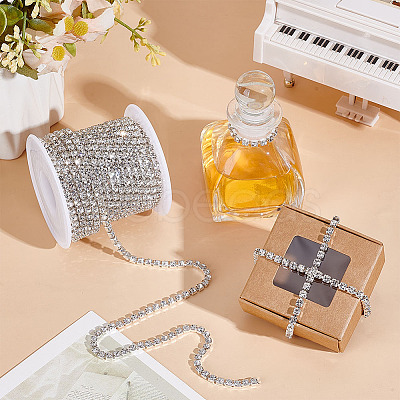 Glass Rhinestone Cup Chains LCHA-WH0004-02A-1
