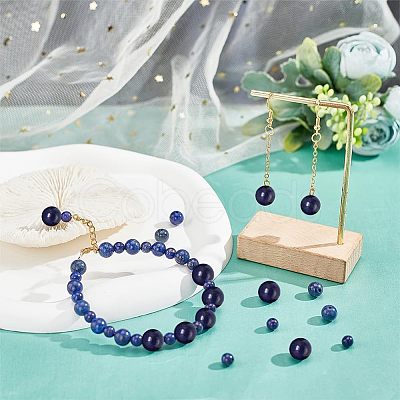 Nbeads 120Pcs 3 Styles Natural Lapis Lazuli Beads Strands G-NB0003-68-1